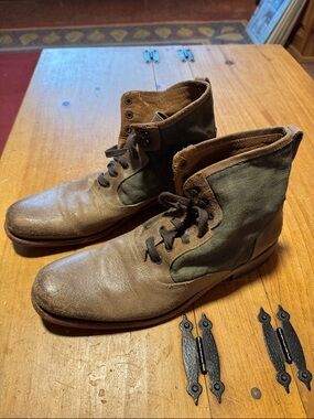 John Varvatos canvas and leather boots size 9.